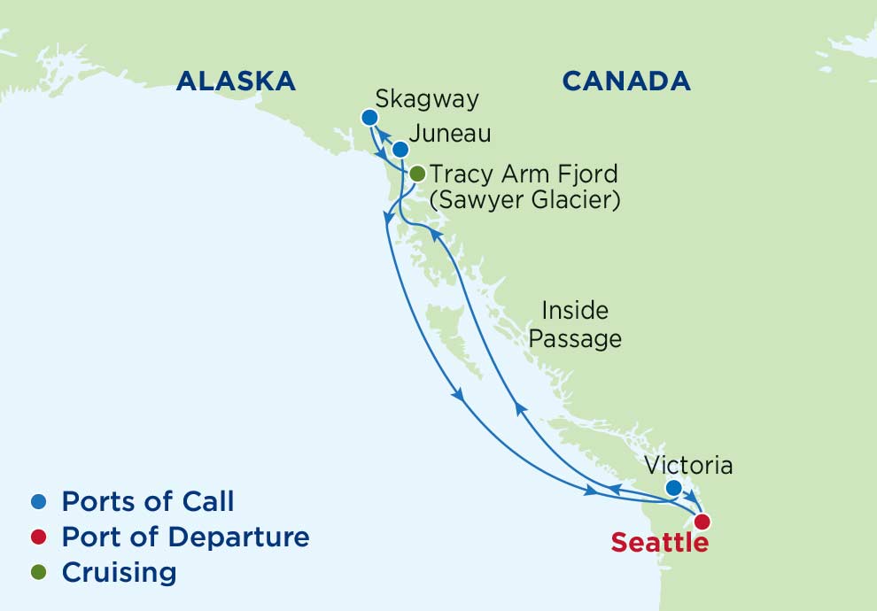 map of royal caribbean alaska cruise